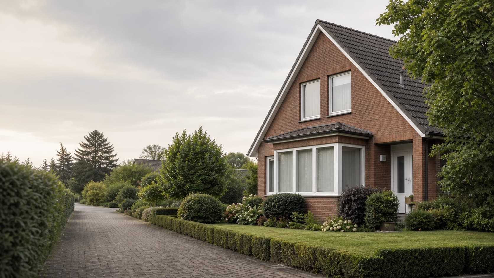Leeres Haus in ruhiger neutraler Perspektive