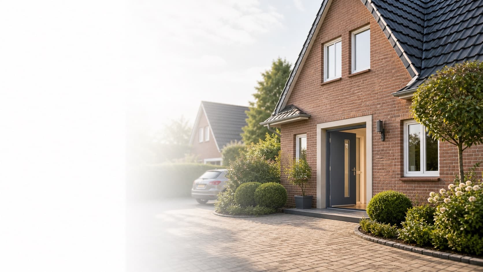 Haus mit leichter Dynamik als Motiv für Verkauf unter Zeitdruck